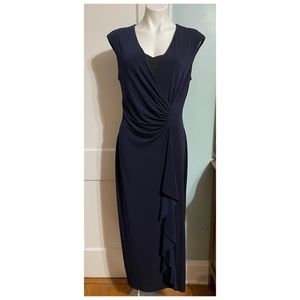 MACYS NAVY LONG BLUE DRESS